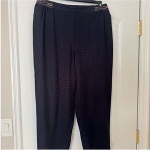 Anthropologie Navy Textured Women's Trousers M